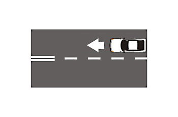 אתה נוסע בכיוון החץ. מה פירוש הסימון על הכביש משמאלך?