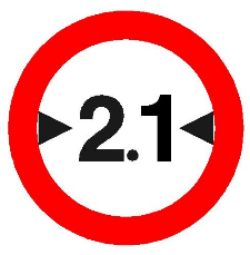 תמרור 417 — אסורה הכניסה לרכב שרחבו –כולל המטען-עולה על מספר המטרים הרשום בתמרור